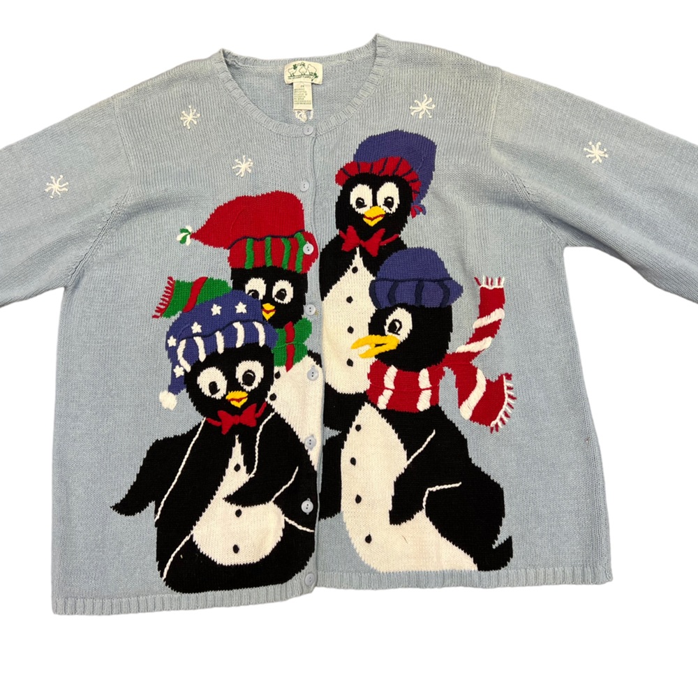 The Quacker Factory Ladies Blue Plus Size Cardiga… - image 1